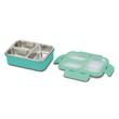 Recipient dreptunghiular pentru alimente Bento din oțel inoxidabil "We Care", turcoaz 800ml
