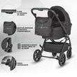Carucior modular 4in1 Coccolle Serry Jet black cu Scoica auto iSize Coccolle Knox Black si Baza isofix iSize Coccolle Knox