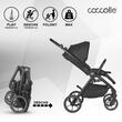 Carucior modular 2in1 Coccolle Serry Jet black+ Scoica auto iSize Coccolle Knox Black
