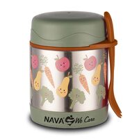 Caserola rotunda din otel inoxidabil, Nava We care, Broccoli brown, 350ml